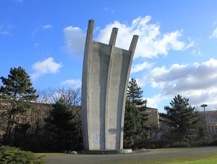 Luftbrückendenkmal Berlin (Airlift Memorial) at Platz der Luftbrücke. Near former Airport Tempelhof